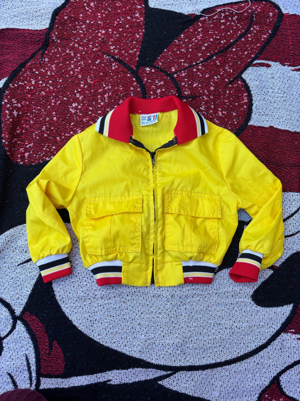 VTG 70s BILLY THE KID YELLOW ZIP UP BOMBER JACKET SIZE 4T